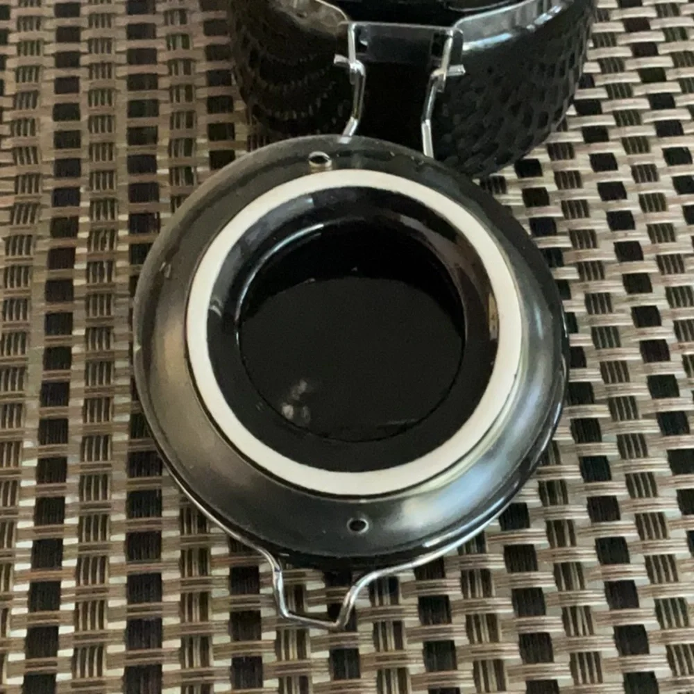 OGGI Black Ceramic Canister Knick Knack Trinket Sealed Container